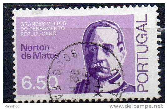 PORTUGAL 1980 Republican Personalities - Norton De Matos  6e.50 - Lilac And Violet  FU - Oblitérés