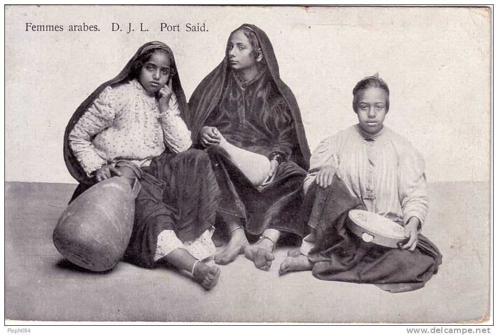 EGYPTE - ALEXANDRIE LE 22-8-1915 POUR TOULOUSE - BELLE CARTE FEMMES ARABES A PORT SAID. - 1915-1921 Brits Protectoraat