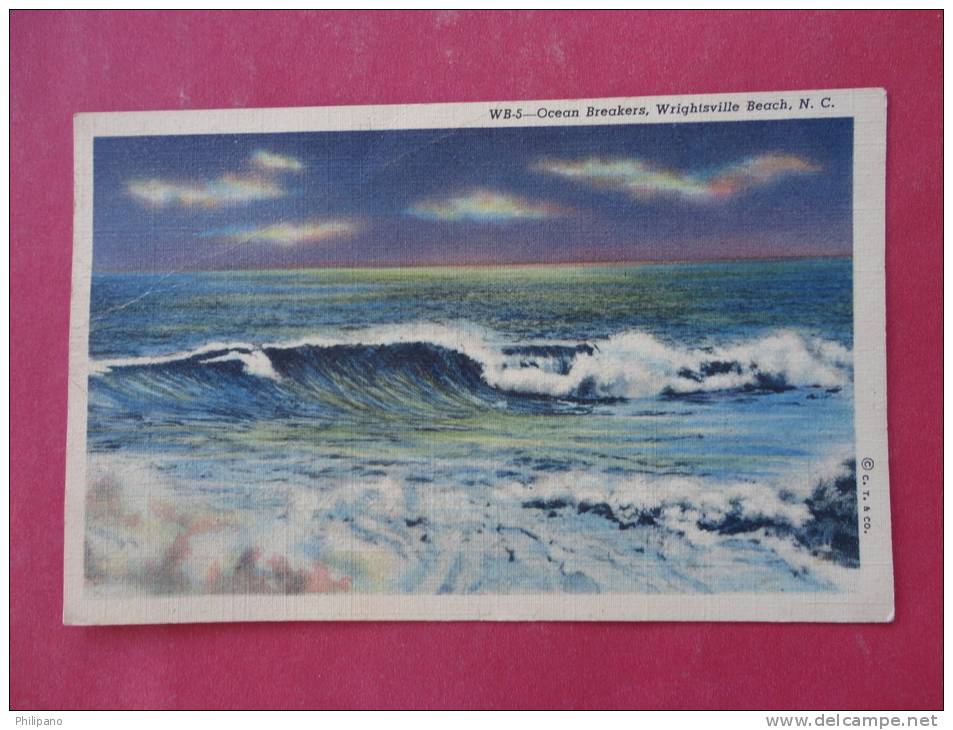 North Carolina > > Wrightsville Beach Ocean Breakers 1952 Cancel , Stamp Fell Off  ===  ==ref  821 - Charlotte