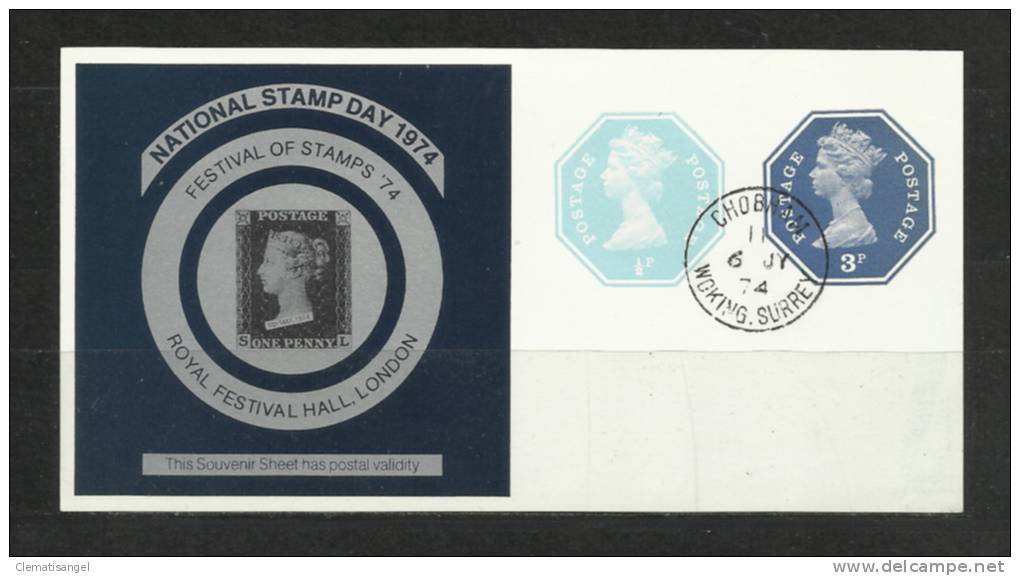 TOP!! GROSSBRITANIEN * NATIONAL STAMP DAY - THIS SOUVENIR SHEET HAS POSTAL VALIDITY 1974 * USED**!! - Blocchi & Foglietti