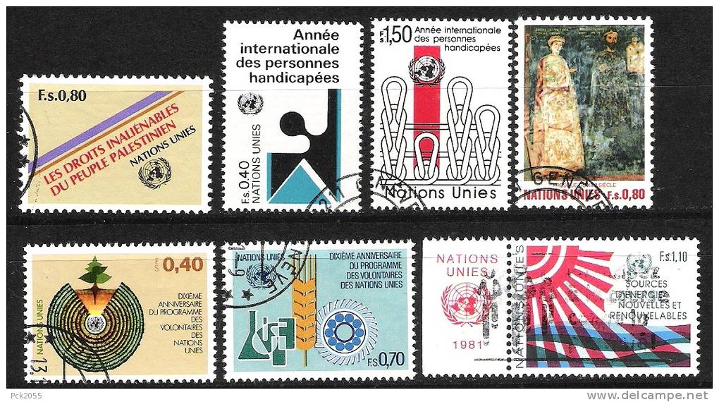 UNO Genf 1981 MiNr.96 - 102 O  Gest. Jahrgang 1980 Ohne Nr.103+104 (  131  ) - Used Stamps