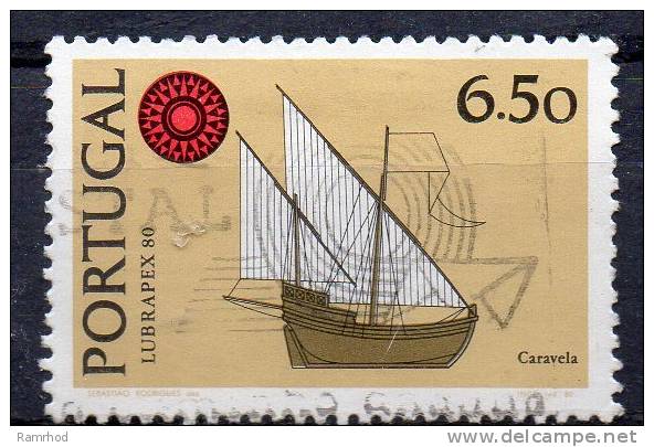 PORTUGAL 1980 "Lubrapex 80" Portuguese-Brazilian Stamp Exhibition, Lisbon - Caravel 6e50   FU - Usado