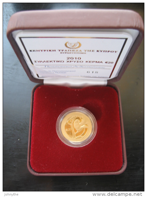 Cyprus 2010 20 Euro 50 Years Of Cyprus Republic Gold Coin UNC - Andere - Europa