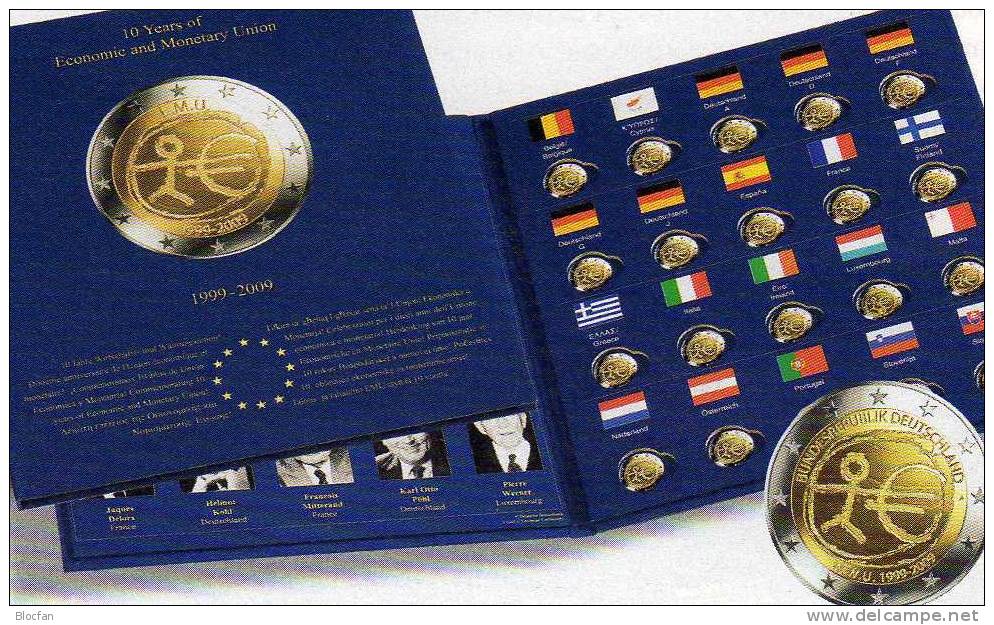 Collector-Album 2€-Europa 2009 Tome 10 Ans De´UEM Neu 9€ 20x 2 EURO-Gedenkmünzen Zum Einklicken Der Verschiedenen Münzen - Vordruckblätter