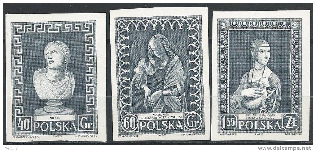 POLOGNE - Musée - 3 Valeurs En Gris - Variétés & Curiosités