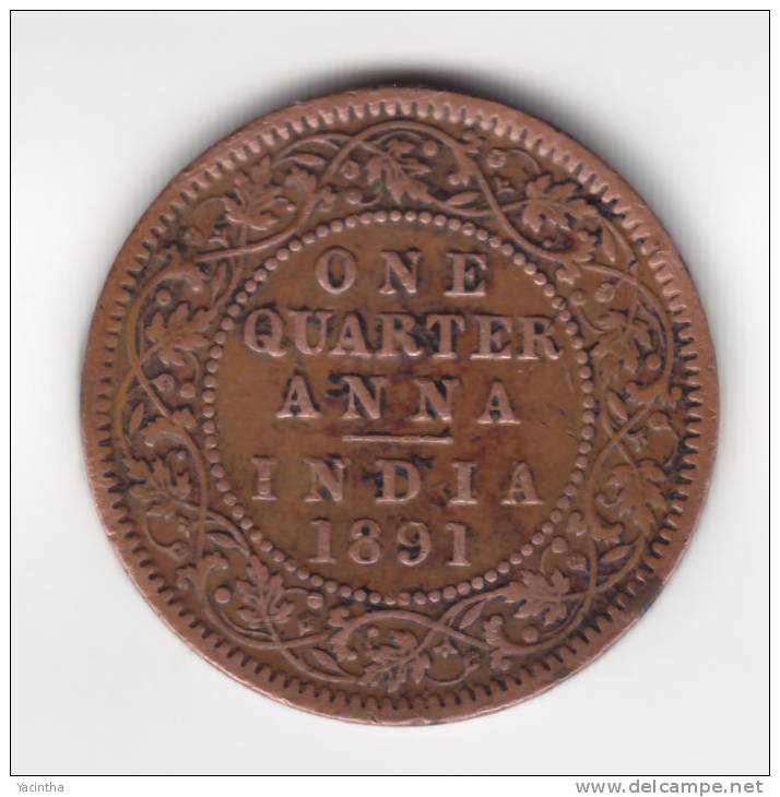 @Y@    BRITISH INDIA  1/4 Anna  1891   (2178) - Inde