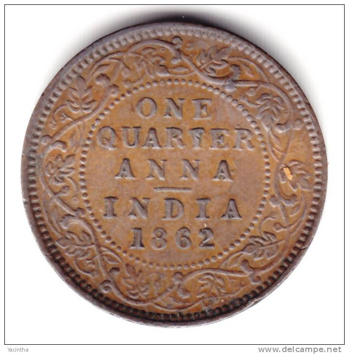 @Y@    BRITISH INDIA  1/4 Anna  1862   (2179) - India