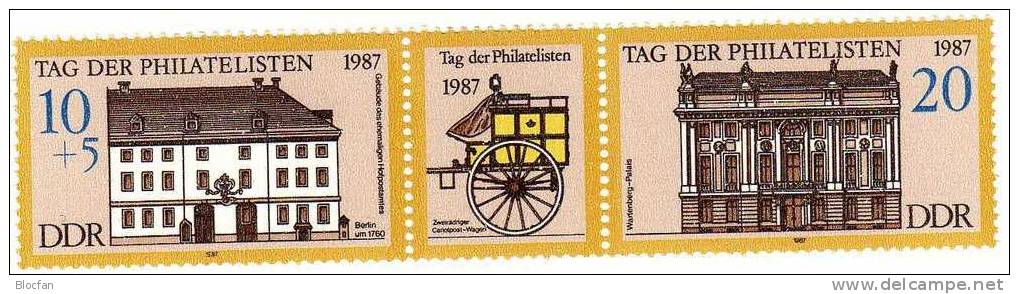 11.Schwarzdruck-Block Tag Der Philatelisten 1987 Berlin DDR 3118/9+ W722S ** 6€ Bf Exhibitions Bloc Art Sheet Of Germany - Other & Unclassified