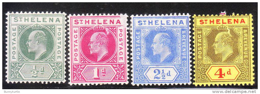 St. Helena 1902-08 King Edward VII 4v Mint Hinged - Sint-Helena