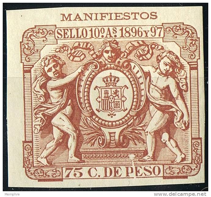 FISCAL  PUERTO RICO  1896-97  Manifiestos 75c. ** - Puerto Rico