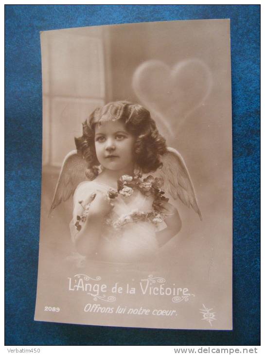 CPA ..L ANGE DE LA VICTOIRE  OFFRONS LUI NOTRE COEUR..1919 - Anges