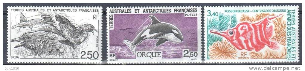 TAAF 1993 - Antarctics - Bird, Fish, Mi 303-05 - MNH - Ungebraucht