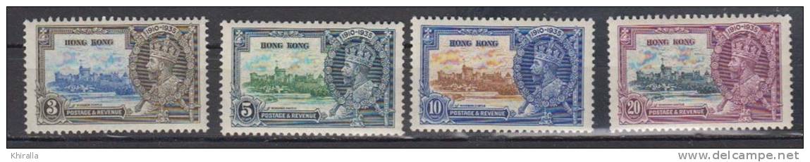 HONG KONG   1935    N°  132 / 135    Jubilé De George V     COTE  90.00   €   ( 363) - Neufs