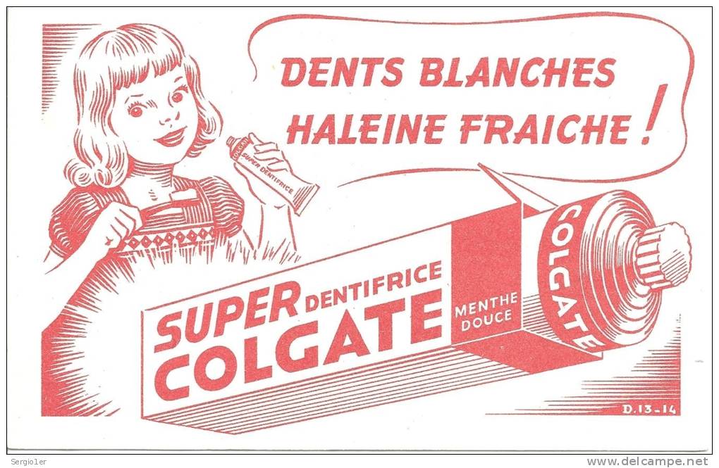 Buvard  Dents Blanches Haleine Fraiche Super Dentifrice Colgate Menthe Douce - Parfums & Beauté