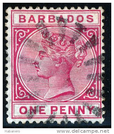 BARBADOS - 1882 - Mi 33a - QUEEN VICTORIA ONE PENNY - Barbados (...-1966)