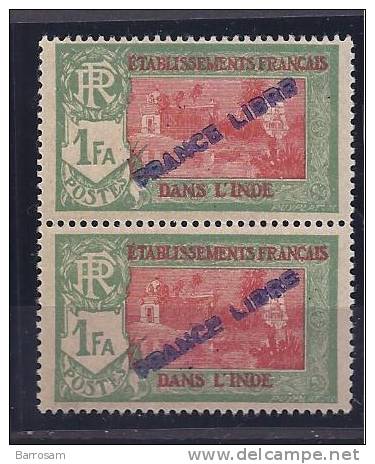 FrenchIndia1941-3:FRANCE LIBRE Yvert141 Mnh** - Andere & Zonder Classificatie