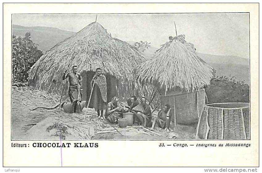 Afrique - Africa -ref A02- Congo - Editeurs Chocolat Klaus -morteau -france - Le Locle- Suisse - Carte Bon Etat - - Autres & Non Classés