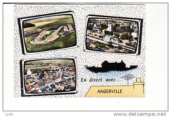 Carte 1960 ANGERVILLE / Multivues Gare ,centre ,piste De Karting - Angerville