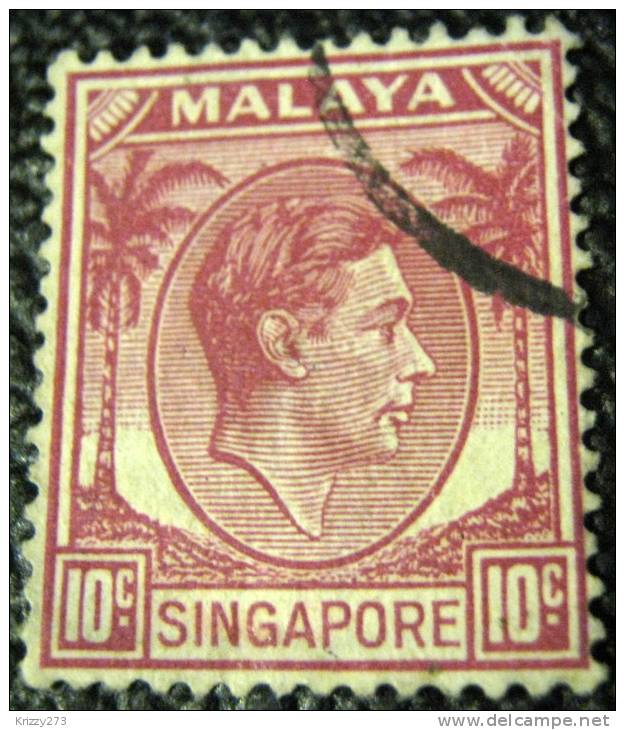 Singapore 1948 King George VI 10c - Used - Singapore (...-1959)