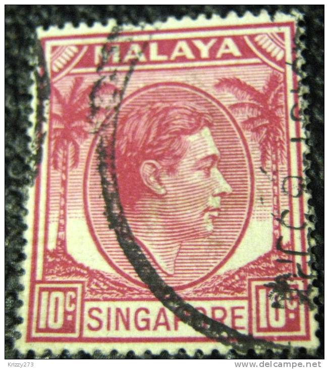 Singapore 1948 King George VI 10c - Used - Singapore (...-1959)