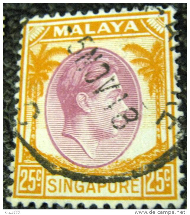 Singapore 1948 King George VI 25c - Used - Singapour (...-1959)