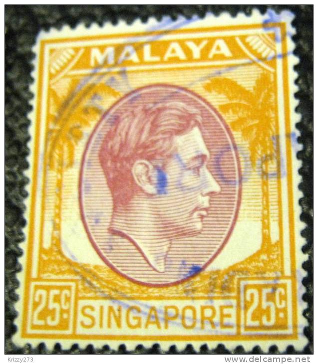 Singapore 1948 King George VI 25c - Used - Singapore (...-1959)