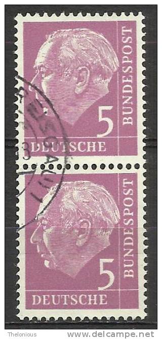 # Bund 1954, Michel # 179 Y Papier Fluoreszenz Paare - Used/obliterato - Usados