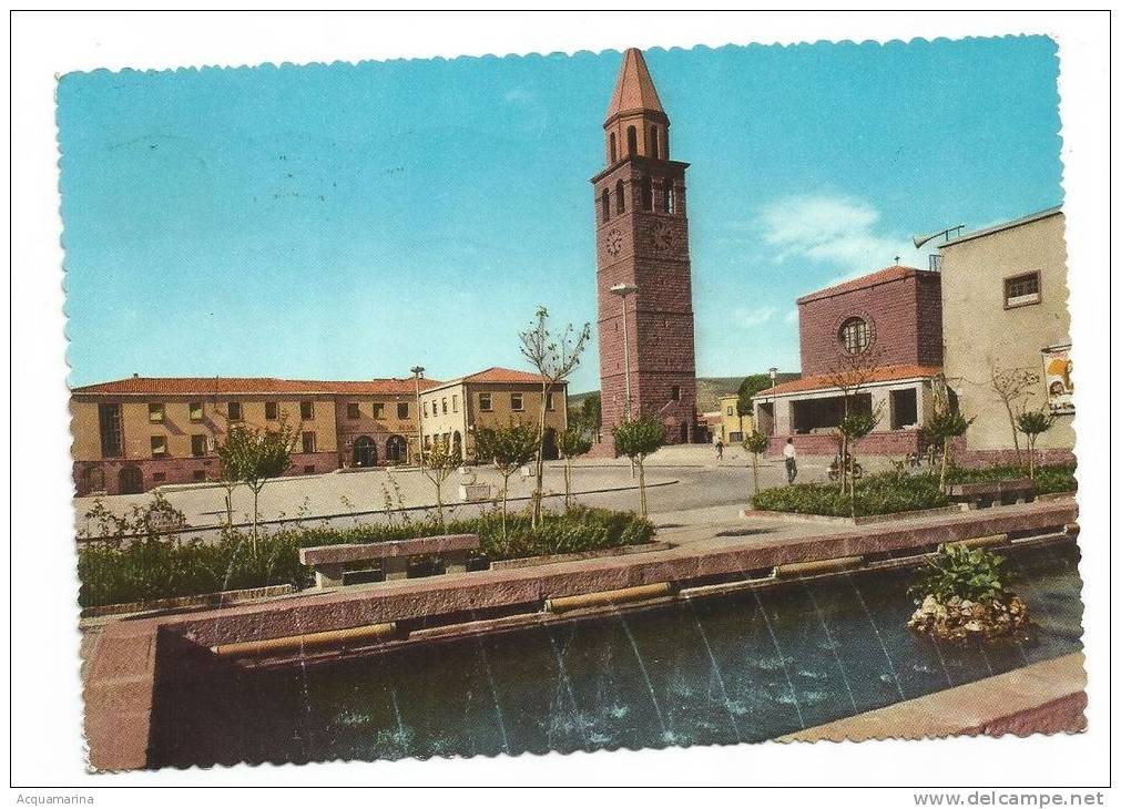 CARBONIA - Piazza Roma - Fontana - Cartolina FG C V 1959 - Carbonia