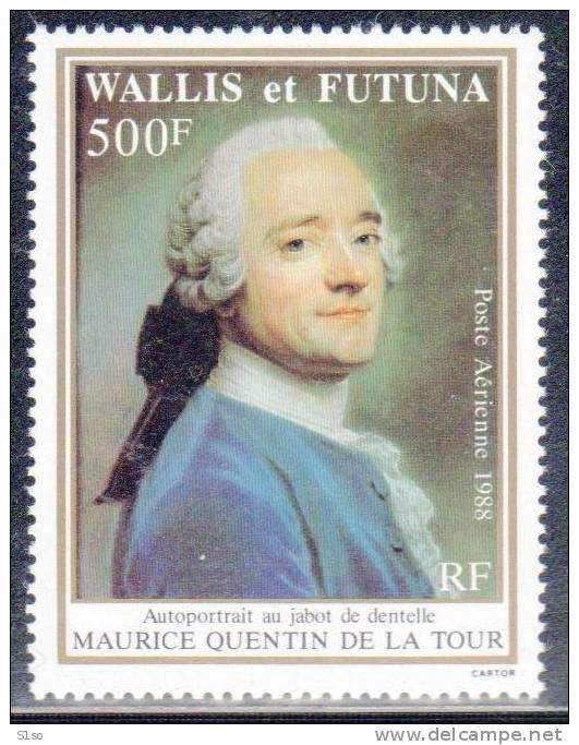 WALLIS Et FUTUNA 1988 Poste Aerienne  PA 161 Neuf Sans Charniere Bicentenaire Mort Du Peintre Maurice Quentin De La Tour - Unused Stamps