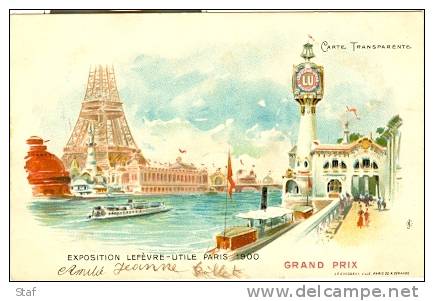 Exposition Lefèvre-Utile Paris 1900 Grand Prix - Carte Transparente - Controluce