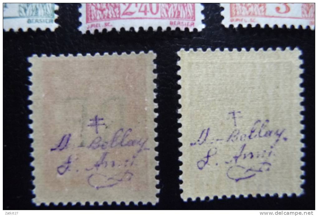 Timbres De Franchise Et De Guerre 2 Timbres Signés - Timbres De Franchise Militaire