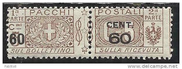 ITALIA REGNO 1927 1932 PACCHI POSTALI SOPRASTAMPATI CENTESIMI 60 SU 5 MNH - Colis-postaux