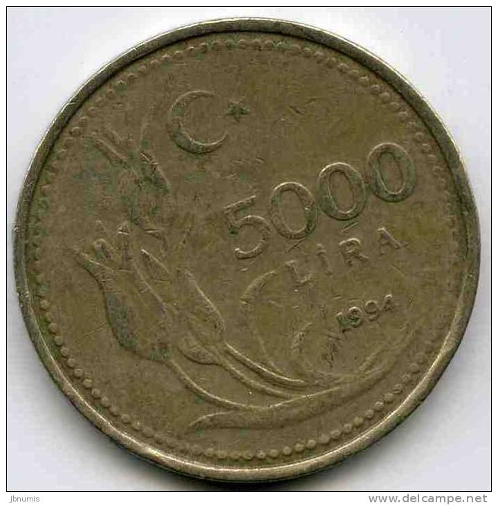 Turquie Turkey 5000 Lira 1994 KM 1025 - Türkei