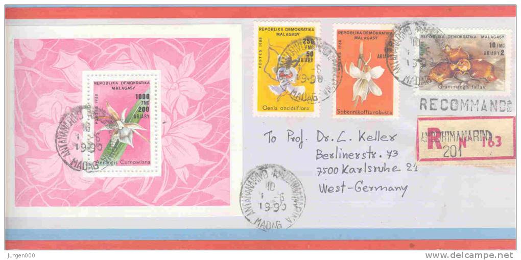 Rep. Dem. Malagasy - Omslag Reco  Antananarivo 1990 (RM0097) - Orchidées