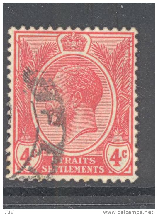 STRAITS SETTLEMENTS, 1921 4c Carmine (wmk Script CA) Very Fine Used, Cat &pound;4.75 - Malacca