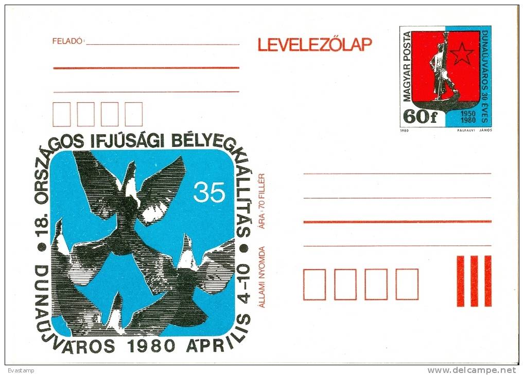 HUNGARY - 1980.Postal Stationery - 18th Natl.Youth Stamp Exhibiton,Dunaújváros  MNH!! Cat.No.286. - Postal Stationery