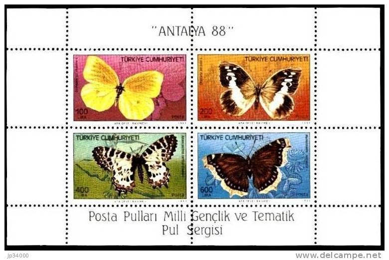 TURQUIE  Papillons (Yvert BF  28) ** MNH Perforate - Papillons