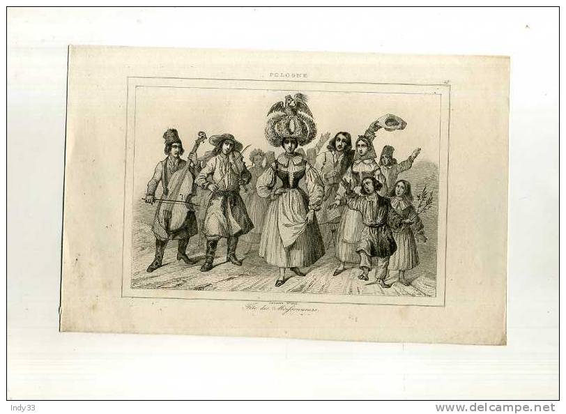 - POLOGNE . FETE DES MOISSONNEURS . GRAVURE SUR ACIER DU XIXe S. - Sonstige & Ohne Zuordnung