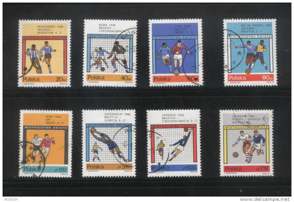 POLAND 1966 SOCCER WORLD CUP SET OF 8 + MS USED ( FOOTBALL SPORTS ) - 1966 – Angleterre