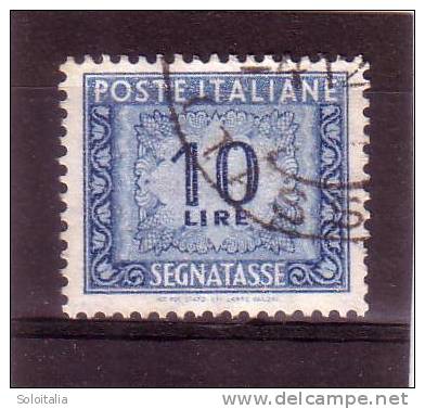 1956/61 (113/l) Segnatasse Filigrana Stelle II Lire 10 Usato - Leggi Messaggio Del Venditore - Taxe