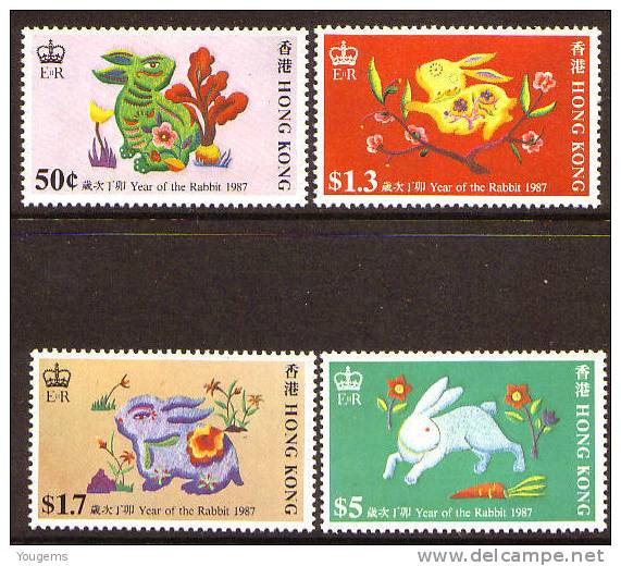 Hong Kong SG529-532 1987 50c-$5 Year Of "Rabbit" MNH - Ungebraucht