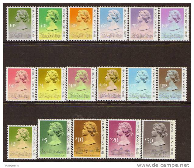 Hong Kong SG538-615 1987 10c-$50 QEII MNH - Neufs