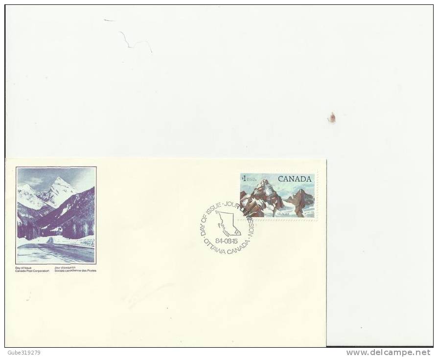 CANADA 1984 . FDC ROGERS PASS - GLACIER   W 1 ST OF $ 1.00 POSTM.OTTAWA   AUG 15 RE2099 - 1981-1990