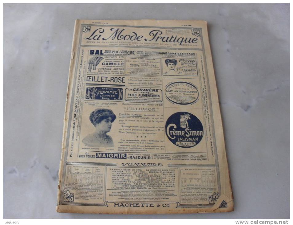 La Mode Pratique  18 Eme Année  N° 20   15  Mai  1909 - Fashion