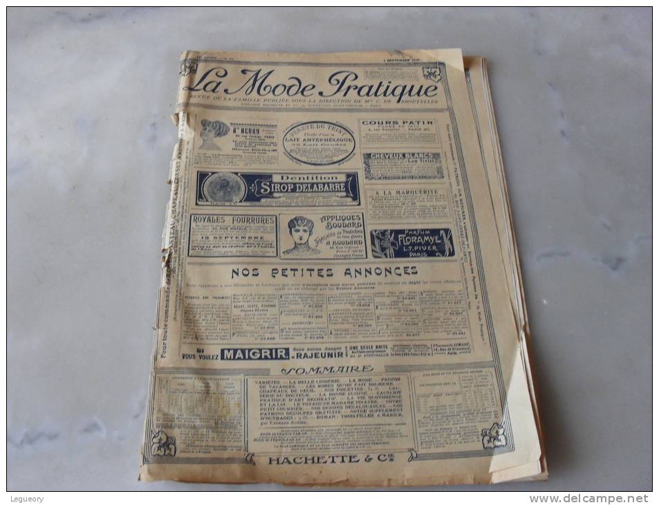 La Mode Pratique  18 Eme Année N° 26  4 Septembre  1909 - Mode