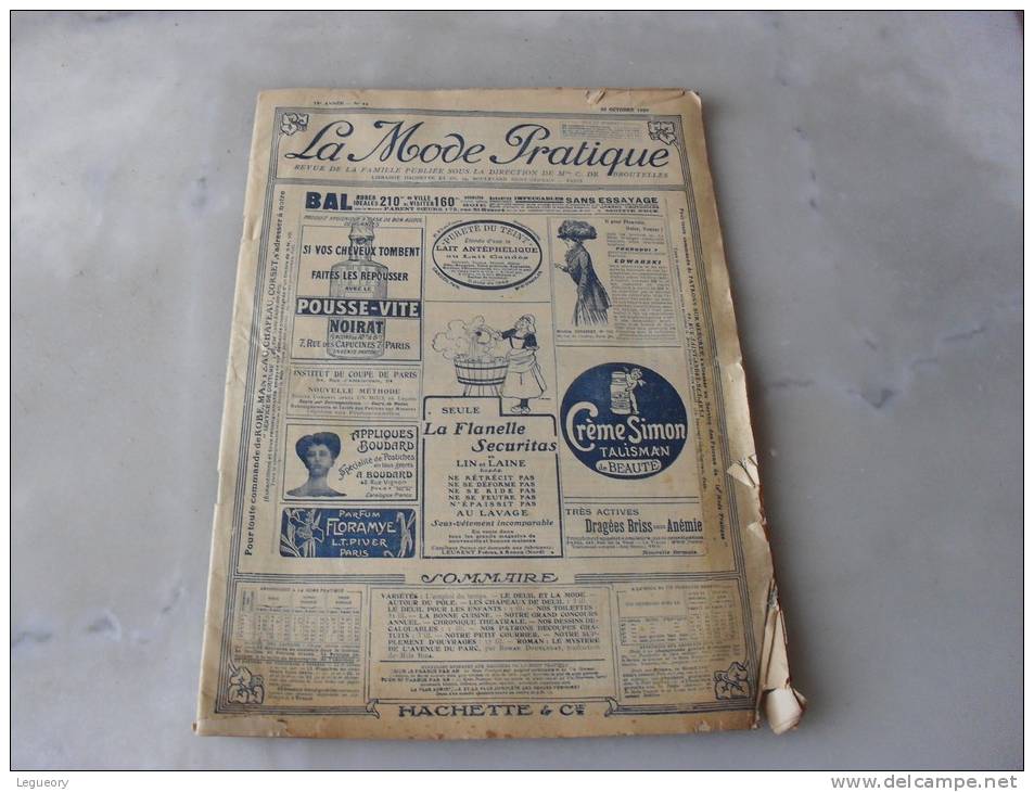 La Mode Pratique  18 Eme Année N°44  30 Octobre  1909 - Mode