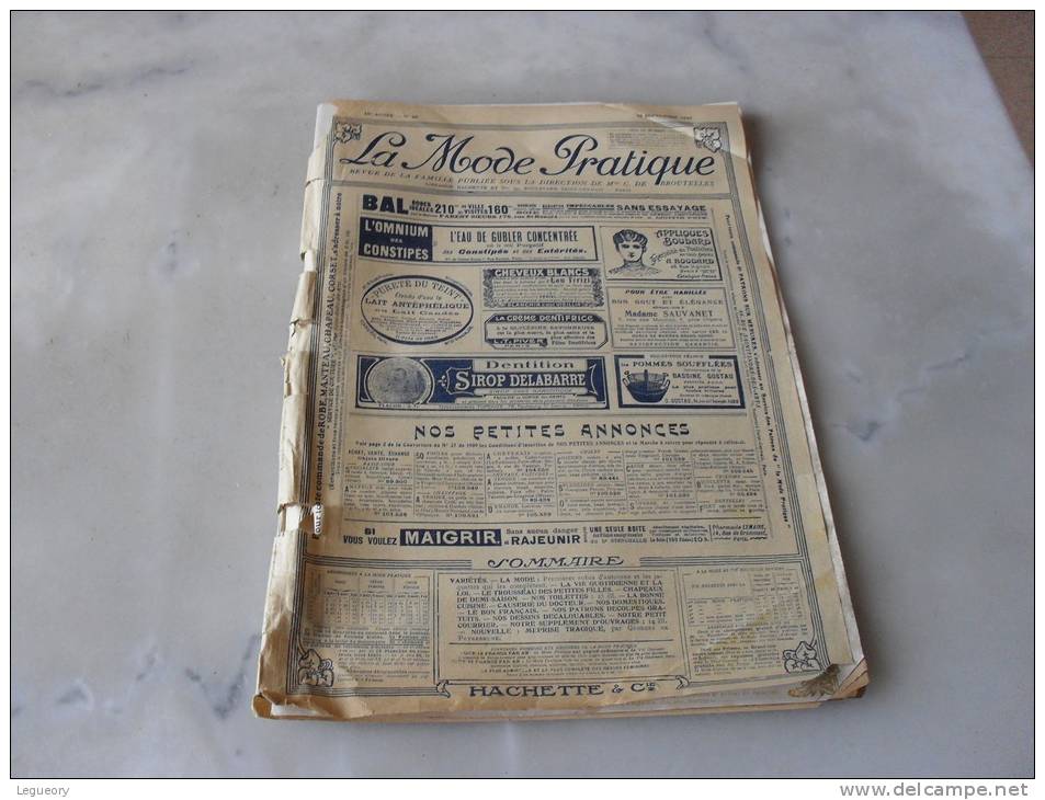La Mode Pratique  18 Eme Année N°38  18 Septembre   1909 - Mode
