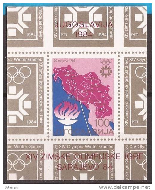 1984 X 2033-34, BF-25   JUGOSLAVIJA PORT OLIMPIADI SARAJEVO BOSNIA  SOUVENIRSHEET  Mnh LUX - Blocks & Sheetlets