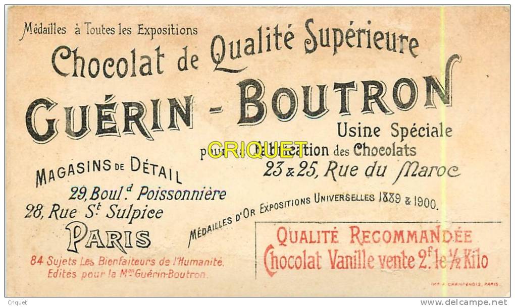 Chromo Guérin Boutron, Les Bienfaiteurs De L'Humanité, Denis Papin - Guérin-Boutron