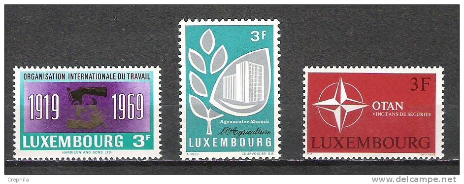 Luxembourg - 1969 - Y&T 740 + 744 + 745 -  Neuf ** - Blocs & Feuillets